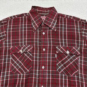 Vintage Levi’s Cowboy Long Sleeve Shirt Christmas Colors Men’s Size L